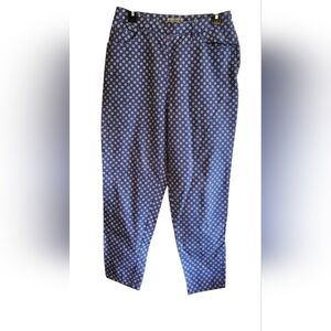 Vintage 90s Esprit De Corps Blue Patterned Ankle Pants 11/12